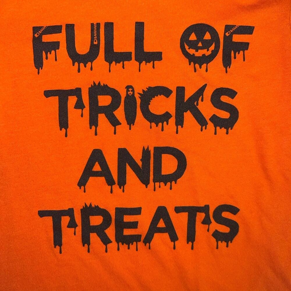 Halloween Full of Tricks and Treats Kids Orange Tee Shirt - Size: 4T